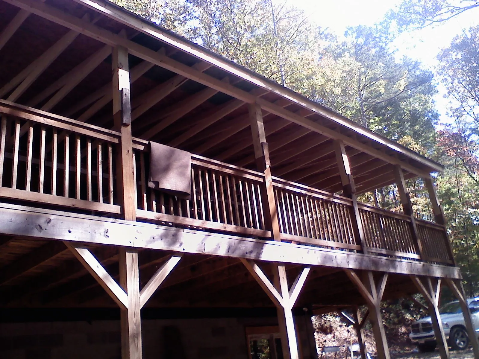 Timber framing under a new elevated porch and deck — Roof Leak Repair in Stuarts Draft by Roofing Brothers